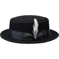 Mens Bruno Capelo Dress Hat Australian Wool Crushable Pork Pie Jazz PP100 Black - J.Valintin Men's Wear Legend - PP100 - Black - S