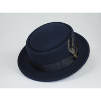 Mens Bruno Capelo Dress Hat Australian Wool Crushable Pork Pie Jazz PP102 Navy - J.Valintin Men's Wear Legend - PP102 - Navy - S