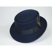 Mens Bruno Capelo Dress Hat Australian Wool Crushable Pork Pie Jazz PP102 Navy - J.Valintin Men's Wear Legend - PP102 - Navy - S