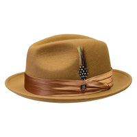 Mens Bruno Capelo Hat Australian Wool Soft Fedora Giovani Un134 Walnut Brown - J.Valintin Men's Wear Legend - UN134 - Walnut - S