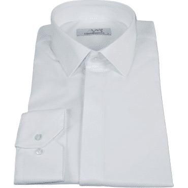 Mens CEREMONIA Formal Shirt Hidden Button 100% Cotton Slim Fit #9010 13 White - J.Valintin Men's Wear Legend - 97115