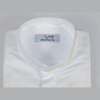 Mens CEREMONIA Pastor Shirt 100% Cotton Turkey Banded Collar #stn 13hyk White - J.Valintin Men's Wear Legend - 97110