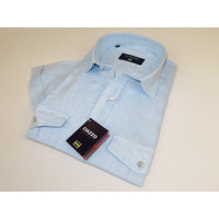 Men's Ciazzo Turkey 100% Linen Breathable Shirt Short Sleeves #Linen 19 Lt BLue - J.Valintin Men's Wear Legend - 101083