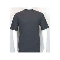 Mens Dressy T - Shirt Log - In Uomo Crew Neck Corded Short Sleeves 218 Charcoal - J.Valintin Men's Wear Legend - 2228