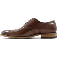 Mens Dunbar Stacy Adams Shoes Antiqued Leather Cognac Lace Up Wingtip 25064 - 221 - J.Valintin Men's Wear Legend - 25064_221_7_M