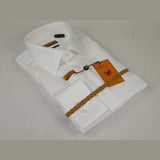 Mens ENZO Egyptian Soft Cotton Dress Shirt Barrel Cuff Wrinkle Free 61101 White - J.Valintin Men's Wear Legend - 13129