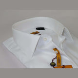 Mens ENZO Egyptian Soft Cotton Dress Shirt Barrel Cuff Wrinkle Free 61101 White - J.Valintin Men's Wear Legend - 13129