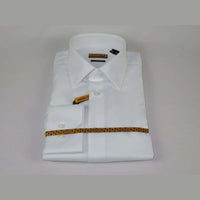 Mens ENZO Egyptian Soft Cotton Dress Shirt Barrel Cuff Wrinkle Free 61101 White - J.Valintin Men's Wear Legend - 13129