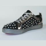 Mens Fancy Shoes By FIESSO AURELIO GARCIA, Spikes Rhine stones 2413 Black - J.Valintin Men's Wear Legend - 95059