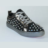 Mens Fancy Shoes By FIESSO AURELIO GARCIA, Spikes Rhine stones 2413 Black - J.Valintin Men's Wear Legend - 95059