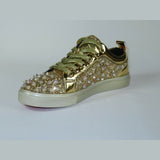 Mens Fancy Shoes By FIESSO AURELIO GARCIA, Spikes Rhine stones 2413 Gold - J.Valintin Men's Wear Legend - 95066