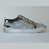 Mens Fancy Shoes By FIESSO AURELIO GARCIA, Spikes Rhine stones 2413 Silver - J.Valintin Men's Wear Legend - 95072