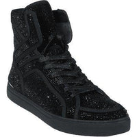 Mens High Top Shoes By FIESSO AURELIO GARCIA ,Fancy Rhine stones 2402 Black - J.Valintin Men's Wear Legend - 94999