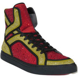 Mens High Top Shoes By FIESSO AURELIO GARCIA ,Fancy Rhine stones 2402 Red Gold - J.Valintin Men's Wear Legend - 94987