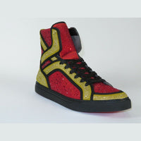 Mens High Top Shoes By FIESSO AURELIO GARCIA ,Fancy Rhine stones 2402 Red Gold - J.Valintin Men's Wear Legend - 94987