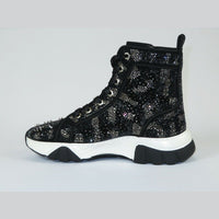 Mens High Top Shoes By FIESSO AURELIO GARCIA,Spikes Rhine stones 2412 Black - J.Valintin Men's Wear Legend - 95047