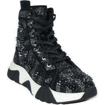 Mens High Top Shoes By FIESSO AURELIO GARCIA,Spikes Rhine stones 2412 Black - J.Valintin Men's Wear Legend - 95047