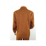 Mens INSERCH 2pc Walking Leisure Suit Shirt Pants Set Long Sleeves SE002 Brown - J.Valintin Men's Wear Legend - 94179