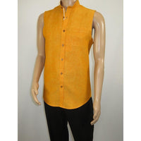 Mens INSERCH linen Shirt Banded Chinese Collar Sleeves - Less SS719 Sunburst - J.Valintin Men's Wear Legend - SS719 - 191 - M