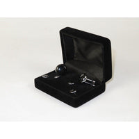 Men's J.Valintin Tuxedo Shirt Cufflinks Stud Set Black Silver 92565 - J.Valintin Men's Wear Legend - 92565