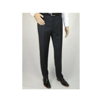 Mens MANTONI Flat Front Pants 100% Wool Super 140's Classic Fit 46306 - 3 Charcoal - J.Valintin Men's Wear Legend - 8336