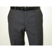 Mens MANTONI Flat Front Pants 100% Wool Super 140's Classic Fit 46306 - 3 Charcoal - J.Valintin Men's Wear Legend - 8336