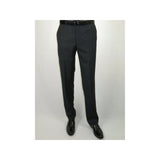 Mens MANTONI Flat Front Pants 100% Wool Super 140's Classic Fit 46306 - 3 Charcoal - J.Valintin Men's Wear Legend - 8336