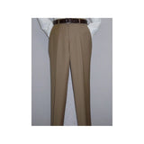 Men's Mantoni Flat Front Pants All Wool Super 140's Classic Fit 40901 Camel - J.Valintin Men's Wear Legend - 18648