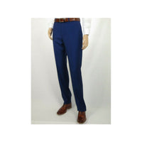 Mens Mantoni Flat Front Trousers Wool Super 140s Classic Fit 40901 French Blue - J.Valintin Men's Wear Legend - 2662