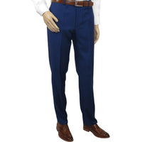 Mens Mantoni Flat Front Trousers Wool Super 140s Classic Fit 40901 French Blue - J.Valintin Men's Wear Legend - 2662