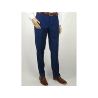 Mens Mantoni Flat Front Trousers Wool Super 140s Classic Fit 40901 French Blue - J.Valintin Men's Wear Legend - 2662