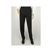 Men's MANTONI Pleated Dress Pants 100% Wool Super 140's Classic Fit 40901 Black - J.Valintin Men's Wear Legend - 9526