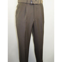 Mens MANTONI Pleated Dress Pants 100% Wool Super 140's Classic Fit 40901 Taupe - J.Valintin Men's Wear Legend - 19321