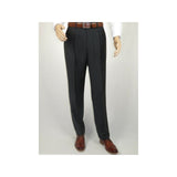 Men's MANTONI Pleated Pants 100% Wool Super 140's Classic Fit 46306 - 3 Charcoal - J.Valintin Men's Wear Legend - 8308