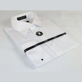 Mens Milani dress shirt cotton Blend easy wash long sleeves white French Cuffs - J.Valintin Men's Wear Legend - 19651