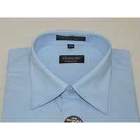 Mens Milani dress shirt soft cotton Blend easy wash business long sleeves Blue - J.Valintin Men's Wear Legend - 2678