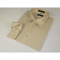 Men's Milani dress shirt soft cotton Blend easy wash business Long sleeves Tan - J.Valintin Men's Wear Legend - 19193