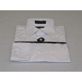 Mens Milani dress shirt soft cotton Blend easy wash business long sleeves white - J.Valintin Men's Wear Legend - 1353