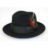 Men's Milani Wool Fedora Hat Soft Crushable Lined FD219 Black - J.Valintin Men's Wear Legend - FD219 - black - S