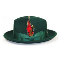 Men's Milani Wool Fedora Hat Soft Crushable Lined FD219 Emerald Green - J.Valintin Men's Wear Legend - FD219 - Green - S