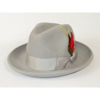 Men's Milani Wool Fedora Hat Soft Crushable Lined FD219 Light Gray - J.Valintin Men's Wear Legend - FD219 - Lt gray - S