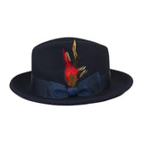 Men's Milani Wool Fedora Hat Soft Crushable Lined FD219 Navy Blue - J.Valintin Men's Wear Legend - FD219 - Navy - S