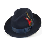 Men's Milani Wool Fedora Hat Soft Crushable Lined FD219 Navy Blue - J.Valintin Men's Wear Legend - FD219 - Navy - S