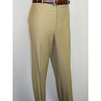 Men's Mizanni Flat Front Trousers Wool Super 150s #1500 Beige Size 40 - J.Valintin Men's Wear Legend - 8703