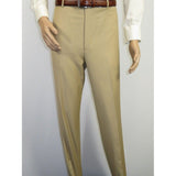 Men's Mizanni Flat Front Trousers Wool Super 150s #1500 Beige Size 40 - J.Valintin Men's Wear Legend - 8703