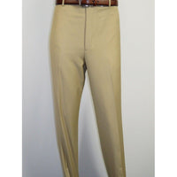 Men's Mizanni Flat Front Trousers Wool Super 150s #1500 Beige Size 40 - J.Valintin Men's Wear Legend - 8703