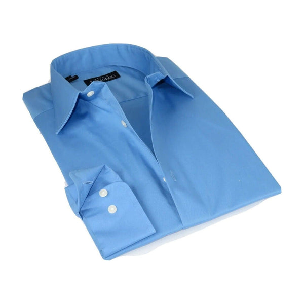 Mens Mondego Stretch Cotton Blend Dress Classic shirt Long Sleeves SN2400 Blue - J.Valintin Men's Wear Legend - 4276