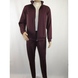 Men's Monte Carlo Turkey Jogging Suit 2pc Jump Set Stretchable 95164 Burgundy - J.Valintin Men's Wear Legend - 95164 - Burg - M