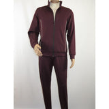 Men's Monte Carlo Turkey Jogging Suit 2pc Jump Set Stretchable 95164 Burgundy - J.Valintin Men's Wear Legend - 95164 - Burg - M