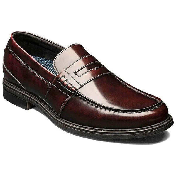 Men's Nunn Bush Lincoln Moc Toe Penny Loafer Shoes Leather Burgundy 85538 - 641 - J.Valintin Men's Wear Legend - 85538 - 641_7_M